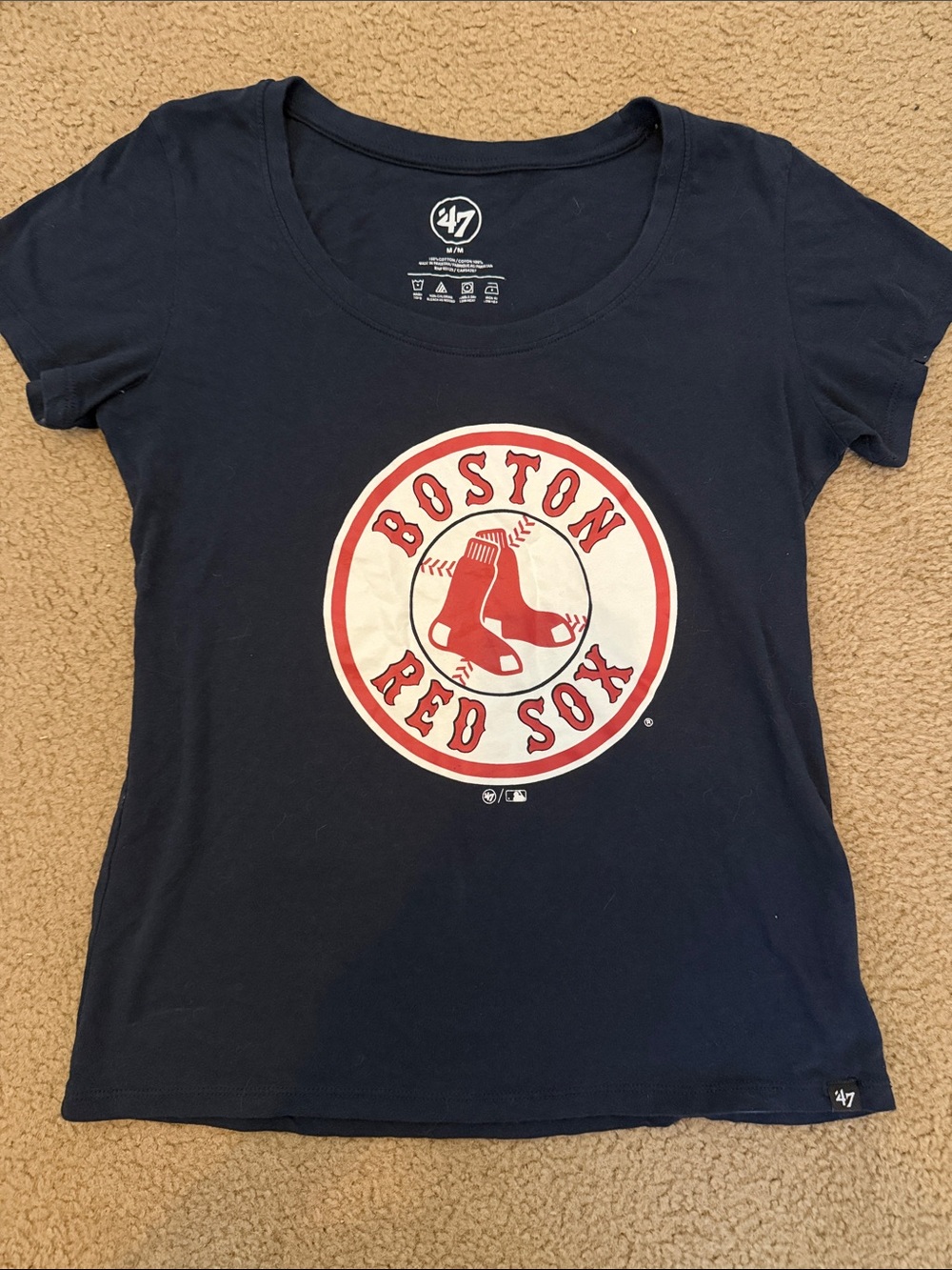 47 Boston Red Sox Navy and Red Short Sleeve Tee